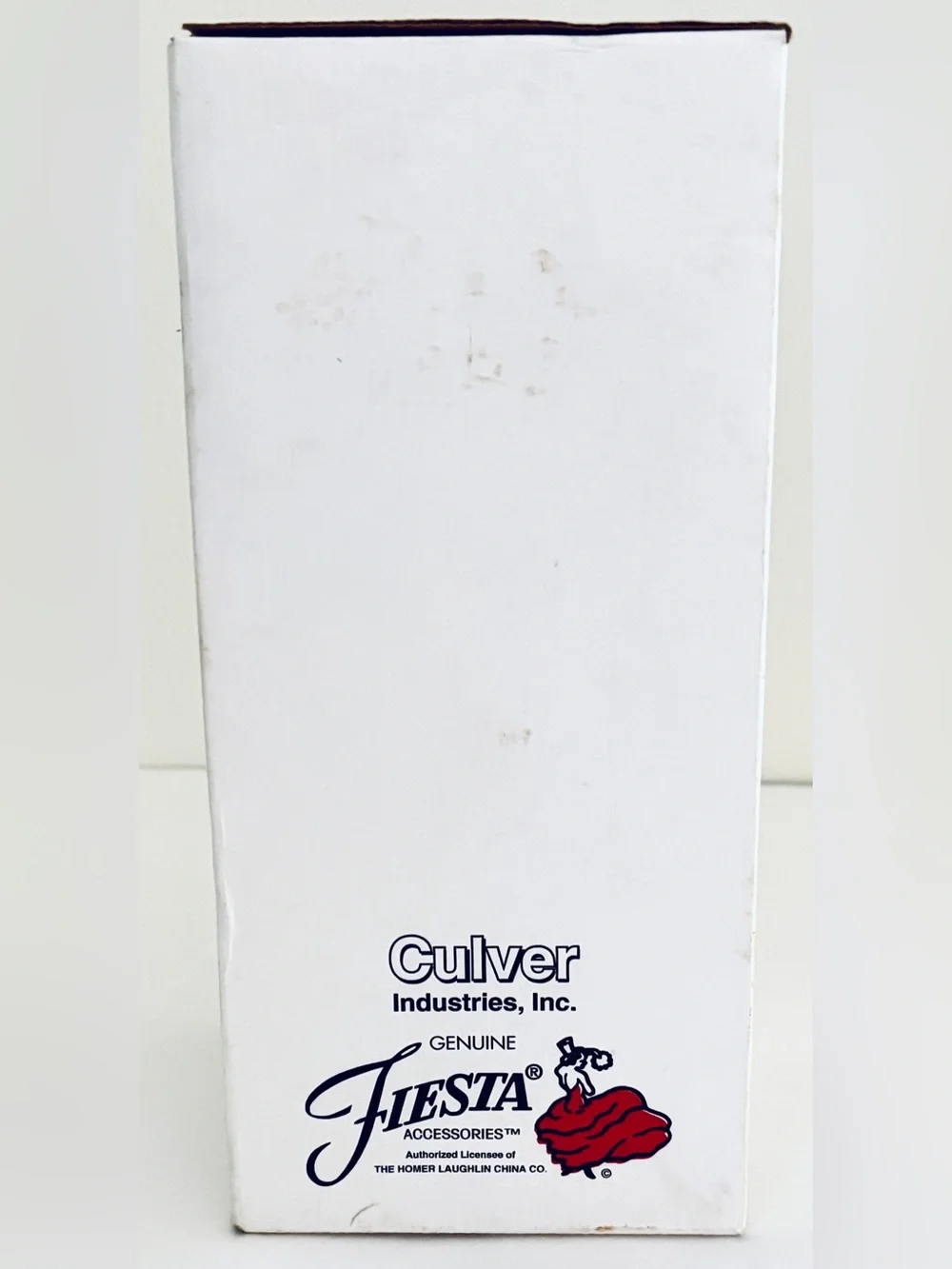Vintage Fiesta Glass Floating Pillar Holder Hurricane Lamp Striped Original Box